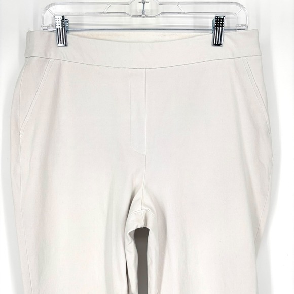 SPANX Slim Straight Ankle Pant Sz L High Rise White Stretch Pockets Pull-On Hold - Picture 6 of 13